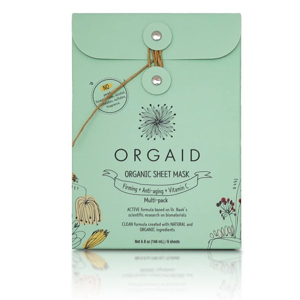 ORGAID Organic Sheet Mask | Made in USA (Assorted Multi-pack, pack of 6)
