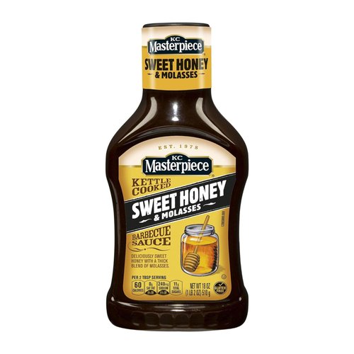 KC Masterpiece Sweet Honey & Molasses Barbecue Sauce (Pack of 2) 18 oz Bottles