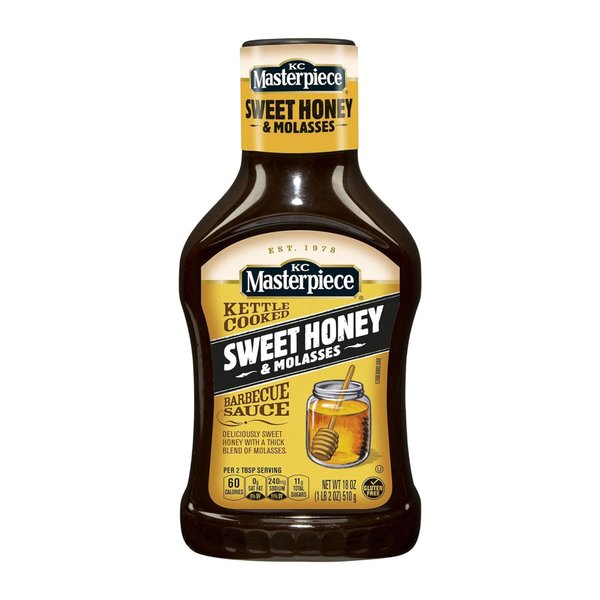 KC Masterpiece Sweet Honey & Molasses Barbecue Sauce (Pack of 2) 18 oz Bottles