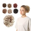 JuvaBun Claw Clip Messy bun - Beach Blonde| Hair Pieces for Women | Wavy Curly Hair Bun Clip in Claw Chignon Hairpieces | Hair bun extension Everyday Wear | Synthetic Hair Bun Scrunchie | Beach Blonde