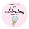MAGJUCHE Ice Cream Thank You Stickers, Ice Cream Themed Party Sticker Labels for Favors, Decorations, 2 Inch Round, 40-Pack