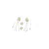 Chinese Hair Sticks Set Hanfu Style Long Tassel Hairpin Vintage Camellia Flower Pearl Hair Pins Hair Comb Earrings Set Hair Jewelry Accessories