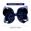 DEEKA 16 PCS 4" Hand-made Hair Bow Grosgrain Ribbon Solid Color Hair Bow Alligator Clips Hair Accessories for Little Teen Toddler Girls -Navy Blue