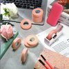 10 Rolls Eyelash Extension Tape Breathable Lash Tape Beauty Eyelash Tape Fabric Tape, 2 Pieces Silicone Eyelash Pad with Tape Cutter Dispenser for Eyelash Extension Supply (Pink)