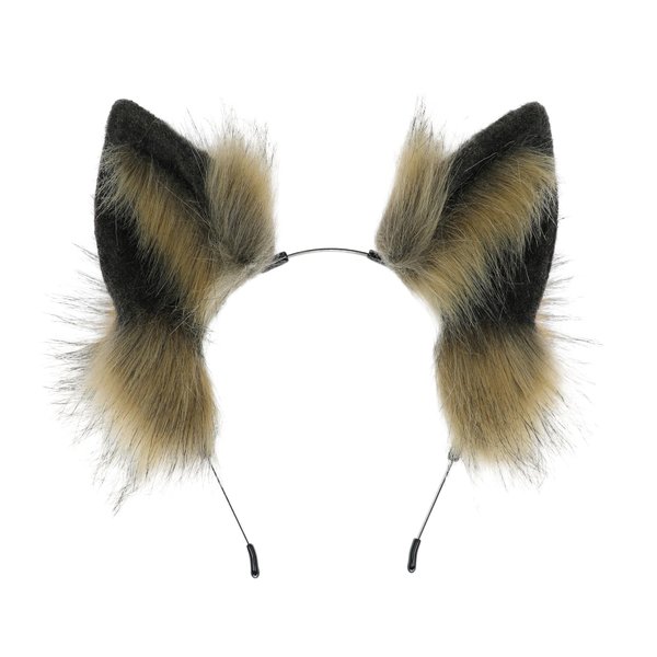 Dodheah Wolf Ears Headband Fox Cat Ears Hairband Animal Cosplay Headwear Halloween Christmas Costume Accessories Brown black