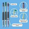 Reach Advanced Design Toothbrush with Toothbrush Cap, Angled Neck, Soft Bi-Level Bristles, Contoured Handle, Tongue Scraper, 6 Count