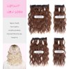 KGBFASS Highlights Hair Extensions 4Pcs Clip in Hair Extensions 12 Inch Wavy Black Brown Thick Hairpieces Fiber Hair for Women - 120g, Black Brown