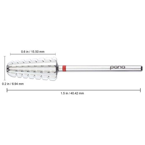 PANA Nail Carbide Volcano Bit - Two Way Rotate use for Both Left and Right Handed - Fast remove Acrylic or Hard Gel - 3/32" Shank - Manicure, Nail Art, Drill Machine (3x Coarse, Silver)