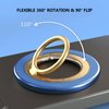 Magnetic Phone Ring Holder for MagSafe pop Socket,【Two-Sided Magnetic】 360° Rotation Magnetic Phone Grip for iPhone 16/15/14/13/12 Series/Samsung/Google,Pop Socket for iPhone(Blue with Gold)
