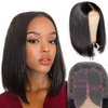 4X4 Short Bob Lace front Wigs Human Hair Straight Natural Hairline 14 Inch Brazilian Remy Hair Wigs Pre Plucked with Baby Hair for Black Women