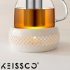 KEISSCO Teapot Warmer, Ceramic Teapot Heater with Cork Cushion Coffee Tea Warmer for Glass Teapot, Stainless Steel Teapot, Ceramic Teapot and Other Heatproof Dish Warming Use