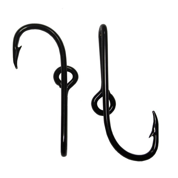 BT Outdoors Two Black Fish Hook Hat Pin Black Hat Hook Clip