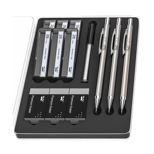 Mr. Pen- Metal Mechanical Pencil Set, 0.7mm, 3 Pack, 0.7 mechanical pencils, mechanical pencil .7, Sketching Pencils, Drafting Pencil, Mechanical Pencil