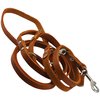 Multifunctional Leather Dog Leash, Adjustable Schutzhund 6 Way European Lead Tan 49"-94" Long, 1/2" Wide (12 mm) for Medium Dogs