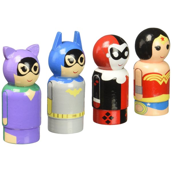 Bif Bang Pow! Heroines of DC Pin Mate Wooden Figure Set of 4 Action Figure