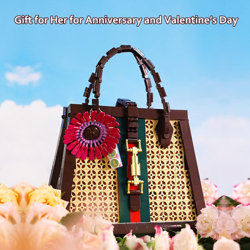 KAZI Purse Building Set for Adults, Handbag Model Building Blocks,Purses to Build for Women,Gift for Her for Anniversary and Valentine's Day,Mothers Day