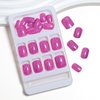 Pink Glitter Press On Nails Short Square Fake Nails Gel Finish Bling Acrylic Nails Kits Glossy Stick Glue on Nails Reusable Solid False Nails for Women Girl Nails Art Decoration 24Pcs
