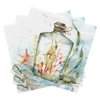 Coastal Cocktail Napkins BOTTLED SEAHORSE 40pcs 5x5 Beverage Napkins, Seahorse Napkins, Beach Cocktail Napkins, Decorative Napkins for Decoupage