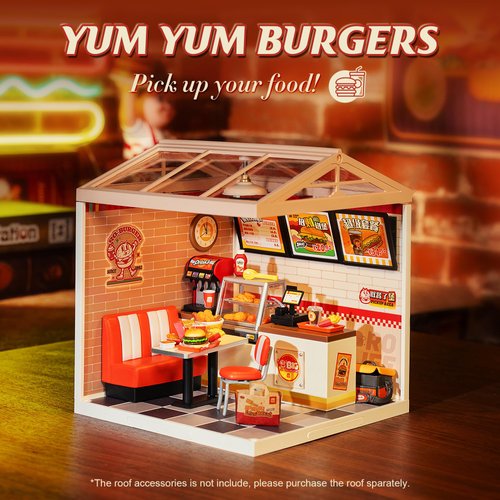 Wowood Super Creator-Mini Blocks Model Building Set for Adults, Miniature Plastic House Kit Super Store-Building Blocks Toys for Teens 8-12, DIY Crafts/Hobbies for Teens&Adults (Yum Yum Burgers)