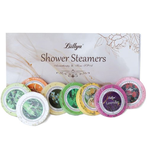 Liillya Shower Bombs Aromatherapy - 8 Pack Shower Vapor Tablets for Showers Relaxation Home SPA Shower Steamers Bath Bombs for Women Relaxation Gifts for Birthday, Christmas - Stress Relief