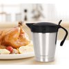 Rorence Stainless Steel Double Insulated Gravy Boat Sauce Jug with Hinged Lid for Thanksgiving Dinner - 32 Oz