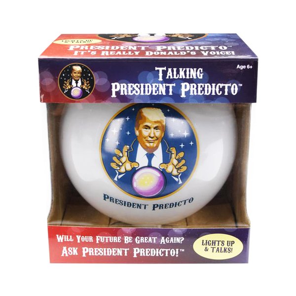 Talking Trump President Predicto Fortune Telling Ball - Lights Up & Talks - Ask Questions & Hear Donald Trump Answer - Makes Great White Elephant Gifts - Funny Gifts for Men - Fun Stocking Stuffers