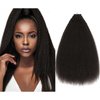 Caliee Kinky Straight Tape in Human Hair Extensions Invisible Tape in Hair Extensions Human Hair 18 Inch Natural Black 1B, Kinky Straight Tape in Extensions Real Remy Human Hair Extensions 20pcs 50g
