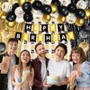 21st Birthday Party Decorations for Him Her Black Gold Happy 21st Birthday Banner Balloons Gold Number 21 Balloon Curtain Backdrop Black and Gold 21 Year Old Birthday Party Supplies for Men Women