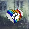 LASTINGTAILS Rainbow Bridge Dog Memorial Gifts – Stained Glass Heart Paw Print Suncatcher for Loss of Dog Sympathy Gift, Pet Remembrance and Dog Passing Away Gifts
