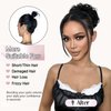 Foaoit Messy Bun Hair Piece for Updos Drawsting Hair Bun Extension Synthetic Curly Wavy Hair Buns Hair Pieces for Women Short Brunette Hair Extensions (Darkest Brown Tend to Black)