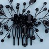 Teyglen Women Black Crystal Rhinestone Hair Comb Black Rhinestone Wedding Hair Comb Headband Luxurious Hair Accessories Shiny Black Rhinestone Bridal Side Hair Comb for Women Bride Girls