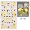 Puyokinm Paper 5D Embossed Sunflower Nail Art Stickers, 4 Sheets, Yellow, for Women Girls Manicure Decoration