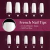 500PCS Half Cover False Nails Tips - Acrylic Nail Tips, krofaue 10 Sizes Lady French Style Acrylic Artificial Tip Manicure with Box for Nail Tips Art Salons and Home DIY