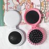 Saycker 3pcs Portable Folding Hair Brush with Mirror,Foldable Travel Mirror Hair Brushes Round Pocket Hair Brush Mini Hair Massage Comb Compact Hair Brush for Men Women and Girls(Black+White+Pink)