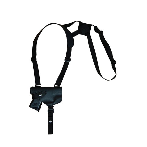 Barsony Black Leather Horizontal Shoulder Holster for Taurus PT 111 138 Right