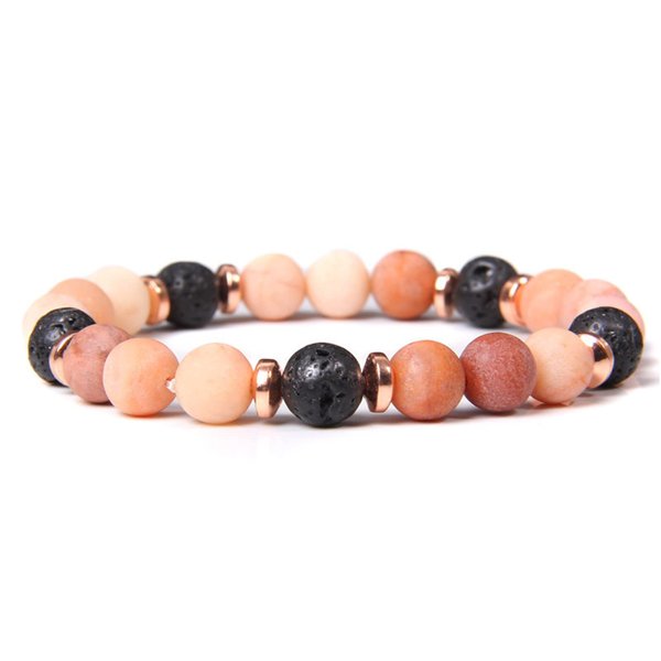 Handmade Aromatherapy Diffuser Natural Stone Bead Bracelet Lavender Essential Oil Anti Anxiety Stress Relief Stretchy Bracelet for Women Men Gift Yoga Meditation Jewelry-E pink-3