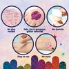 PURPLE LADYBUG Temporary Glitter Tattoo Kit - 175 No Mess Glitter Tattoos for Kids, Girls Birthday Gifts Age 8-10, Birthday Gift 6 7 8 9 10 year old Girls Sleepover Stuffs, Halloween Crafts for Kids