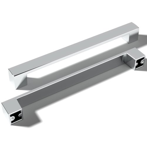 monti hardware | 5 Pack Polished Chrome 7.5 Inch Hole Center | Solid Metal Cabinet Handles Bathroom Home Decor Drawer Pulls | Stainless Metal Kitchen Cabinet Handles | Leone Collection