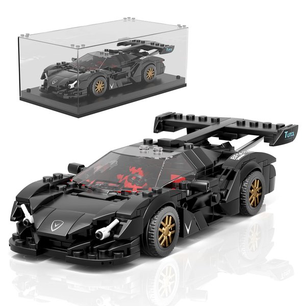 Mould King Speed Champion Race Car Building Toy for Boy Teen Racing Sports Collectable Model Car Construction Toy with Display Case Racing Car Building Kit for Adults Kids 8+, 27061