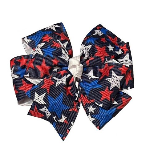 Patriotic Stars Pinwheel Hair Bow