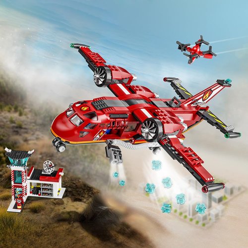 RiceBlock City Fire Rescue Plane Building Sets, Suitble for Kids and Fans of Firefighter Toys, Fun Birthday Idea for Boys and Girls Ages 6+, Compatible with Lego (691pcs)