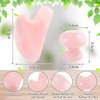 2 Pcs Gua Sha Scraping Massage Tool Gua Sha Facial Tool Massage Stone Gua Sha Tool for Body Spa Skincare Eye Face Neck Beauty Relaxing (Rose Quartz)