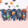 Vezocim Space Nail Art Stickers Decals, Galaxy Earth Moon Saturn Mercury Nail Self-Adhesive Sticker Designs, Planet Charm Nail Transfer Decal Acrylic Supplies for Women Girls Manicure Art Tips