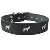 Genuine Leather Studded Dog Collar, Black, 1.5" Wide. Fits 16"-20" Neck Size Amstaff