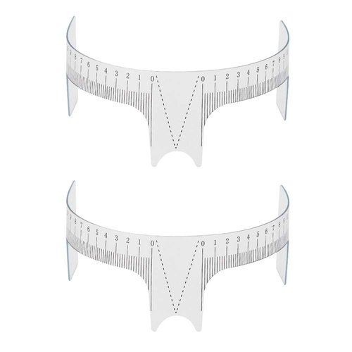 2PCS 8Inch Clear Plastic Tattoo Ruler Eyebrow Ruler Eyebrow Positioning Measure Tool for Tattoo Makeup