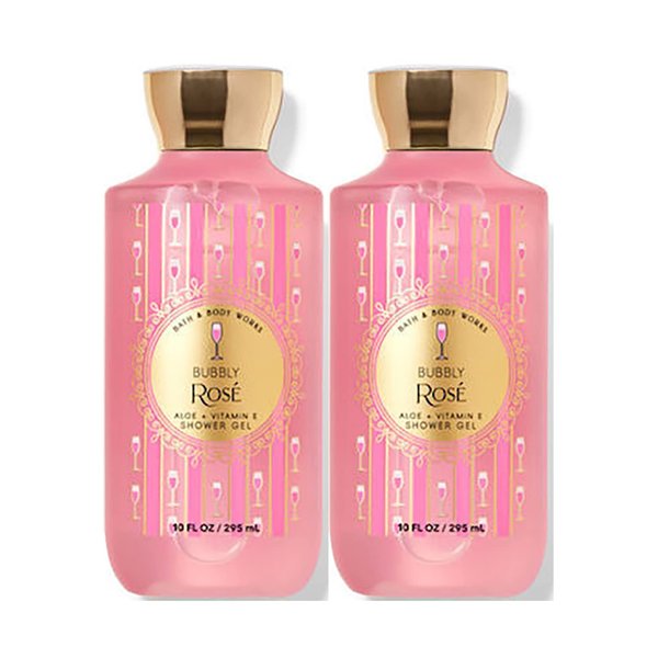 Bath and Body Works Bubbly Rose Shower Gel Gift Sets 10 Oz 2 Pack (Bubbly Rose)