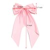 Furling Pompoms Pink Hair Bows for Women Girls, 2pcs Big Bow Hair Clips, Hair Ribbon Bows, Oversized Long Tail Hair Bow Barrettes Clamp,Hair Accessories Wedding Prom Birthday Gifts