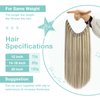 YoungSee Wire Hair Extensions Highlight Invisible Wire Human Hair Extensions Highlights Light Brown with Platinum Blonde Real Hair Wire Extensions Human Hair Extensions with Wire 70G 12Inch