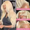 SHUQISH 30 Inch 613 Lace Front Wig Human Hair 13x4 Transparent Blonde Wig Human Hair 180 Density Body Wave Lace Front Wigs Human Hair Pre Plucked with Baby Hair 613 Blonde Lace Frontal Wigs for Women