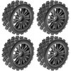 4Pack Vgoohobby OD2.83in 1/10 On Road Rubber Tires w/Nylon Wheel Rims 12mm Hex Compatible with HSP HPI Redcat Tamiya Traxxas 1/10 RC On Road Racing Touring Car (Black)